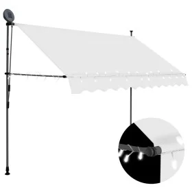 Manual retractable awning with cream LED 250 cm by vidaXL, Awnings - Ref: Foro24-145872, Price: 91,21 €, Discount: %