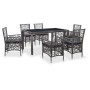 Juego de comedor de jardín 7 piezas de ratán sintético gris de vidaXL, Conjuntos de jardín - Ref: Foro24-45993, Precio: 489,3...