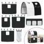 Cama alta niños con túnel madera pino blanco negro 90x190 cm de , Camas y somieres - Ref: Foro24-3283853, Precio: 169,29 €, D...