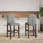 Taburetes altos 2 uds madera maciza de caucho y tela de , Taburetes de cocina - Ref: Foro24-4006207, Precio: 111,67 €, Descue...