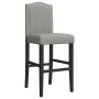 Taburetes altos 2 uds madera maciza de caucho y tela de , Taburetes de cocina - Ref: Foro24-4006207, Precio: 111,67 €, Descue...
