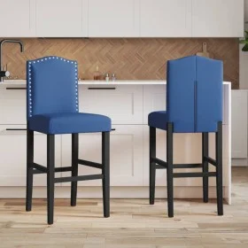 Hohe Hocker, 2 Stück, massives Gummiholz und Stoff von , Küchenhocker - Ref: Foro24-4006211, Preis: 112,14 €, Rabatt: %