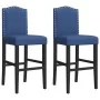 High stools 2 pcs solid rubber wood and fabric by , Kitchen stools - Ref: Foro24-4006211, Price: 112,14 €, Discount: %