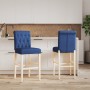 High stools 2 pcs solid rubber wood and fabric by , Kitchen stools - Ref: Foro24-4006218, Price: 114,99 €, Discount: %