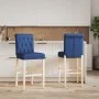 High stools 2 pcs solid rubber wood and fabric by , Kitchen stools - Ref: Foro24-4006218, Price: 113,59 €, Discount: %