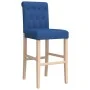High stools 2 pcs solid rubber wood and fabric by , Kitchen stools - Ref: Foro24-4006218, Price: 113,59 €, Discount: %