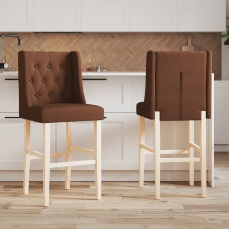 Hohe Hocker, 2 Stück, massives Gummiholz und Stoff von , Küchenhocker - Ref: Foro24-4006224, Preis: 96,67 €, Rabatt: %