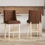 Hohe Hocker, 2 Stück, massives Gummiholz und Stoff von , Küchenhocker - Ref: Foro24-4006224, Preis: 95,65 €, Rabatt: %