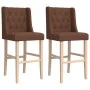 Taburetes altos 2 uds madera maciza de caucho y tela de , Taburetes de cocina - Ref: Foro24-4006224, Precio: 95,65 €, Descuen...
