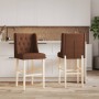 Hohe Hocker, 2 Stück, massives Gummiholz und Stoff von , Küchenhocker - Ref: Foro24-4006224, Preis: 96,67 €, Rabatt: %