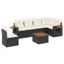 7-piece garden dining set and black synthetic rattan cushions by , Garden sets - Ref: Foro24-3259263, Price: 421,75 €, Discou...