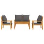 4-teiliges Gartenmöbel-Set mit Kissen aus massivem Akazienholz von , Gartensets - Ref: Foro24-3211796, Preis: 417,00 €, Rabat...