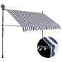 Manual retractable awning with blue and white LED 250 cm by vidaXL, Awnings - Ref: Foro24-145844, Price: 92,59 €, Discount: %