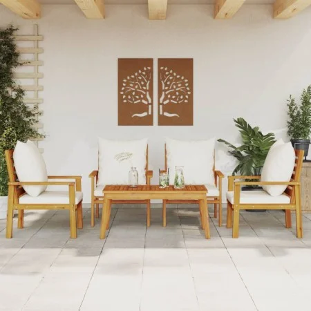 Juego de muebles jardín 5 pzas con cojines madera maciza acacia de , Conjuntos de jardín - Ref: Foro24-3211804, Precio: 413,3...