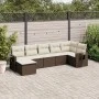 7-piece garden sofa set with brown PE rattan cushions by , Garden sets - Ref: Foro24-3220482, Price: 456,71 €, Discount: %