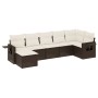 7-piece garden sofa set with brown PE rattan cushions by , Garden sets - Ref: Foro24-3220482, Price: 464,46 €, Discount: %