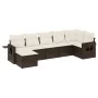 7-piece garden sofa set with brown PE rattan cushions by , Garden sets - Ref: Foro24-3220482, Price: 456,71 €, Discount: %