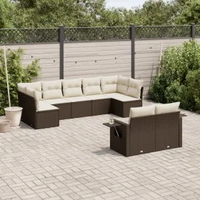 9-piece garden sofa set and brown synthetic rattan cushions by , Garden sets - Ref: Foro24-3220622, Price: 602,73 €, Discount: %