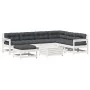 Garden furniture set with cushions 8 pieces solid white pine wood by , Garden sets - Ref: Foro24-3250593, Price: 722,53 €, Di...