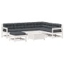 Gartenmöbel-Set mit Kissen, 8-teilig, massives weißes Kiefernholz von , Gartensets - Ref: Foro24-3250593, Preis: 740,88 €, Ra...