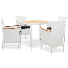 Juego de comedor de jardín 5 piezas ratán sintético blanco by vidaXL, Garden sets - Ref: Foro24-45982, Price: 371,65 €, Disco...