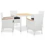 5-teiliges Gartensitzgruppen-Set aus weißem Kunststoff-Rattan von vidaXL, Gartensets - Ref: Foro24-45982, Preis: 371,65 €, Ra...