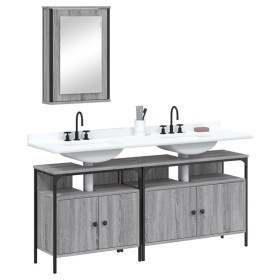Set de muebles de baño 3 pzas madera contrachapada gris sonoma de , Muebles de baño - Ref: Foro24-3214788, Precio: 161,46 €, ...