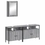 Sonoma gray plywood 3-piece bathroom furniture set by , Bathroom furniture - Ref: Foro24-3214788, Price: 159,87 €, Discount: %