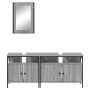 Set de muebles de baño 3 pzas madera contrachapada gris sonoma