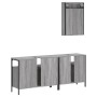 Set de muebles de baño 3 pzas madera contrachapada gris sonoma
