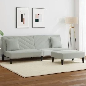 Juego de sofás con cojines 2 piezas terciopelo gris claro de , Sofás - Ref: Foro24-3216262, Precio: 291,74 €, Descuento: %