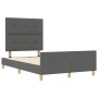 Estructura de cama con cabecera Gris oscuro 120 x 200 cm tela