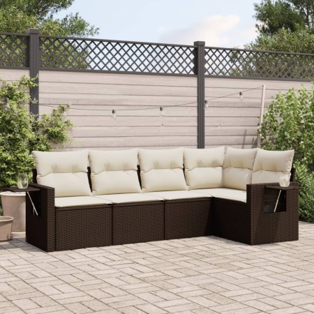 5-piece garden dining set and brown synthetic rattan cushions by , Garden sets - Ref: Foro24-3220132, Price: 340,46 €, Discou...