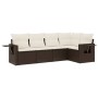 Set comedor de jardín 5 piezas y cojines ratán sintético marrón de , Conjuntos de jardín - Ref: Foro24-3220132, Precio: 328,4...