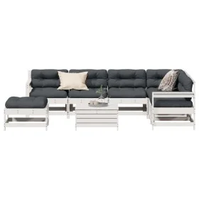 Garden furniture set with cushions 8 pieces solid white pine wood by , Garden sets - Ref: Foro24-3250585, Price: 691,18 €, Di...