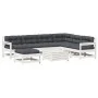 Garden furniture set with cushions 8 pieces solid white pine wood by , Garden sets - Ref: Foro24-3250585, Price: 691,88 €, Di...