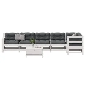 7-teiliges Gartenmöbel-Set mit Kissen aus massivem Weißkiefernholz von , Gartensets - Ref: Foro24-3250877, Preis: 667,73 €, R...