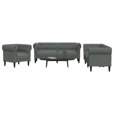 3-piece sofa set dark gray fabric by , Sofas - Ref: Foro24-3209192, Price: 711,52 €, Discount: %