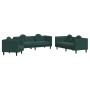 Dark green velvet 3-piece sofa set with cushions by , Sofas - Ref: Foro24-3209249, Price: 724,45 €, Discount: %