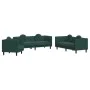 Dark green velvet 3-piece sofa set with cushions by , Sofas - Ref: Foro24-3209249, Price: 714,55 €, Discount: %