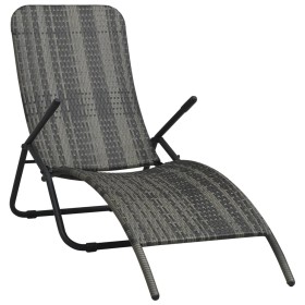 Faltbare Sonnenliege aus synthetischem Rattan in Grau von vidaXL, Liegen - Ref: Foro24-48128, Preis: 75,02 €, Rabatt: %