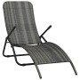 Folding synthetic rattan sun lounger in gray by vidaXL, Loungers - Ref: Foro24-48128, Price: 75,02 €, Discount: %