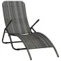 Folding synthetic rattan sun lounger in gray by vidaXL, Loungers - Ref: Foro24-48128, Price: 74,55 €, Discount: %