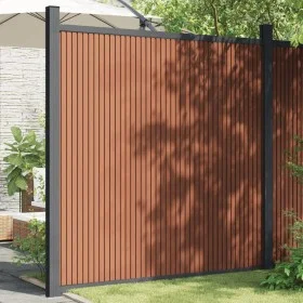 Brown WPC fence panel 173x186 cm by , fence panels - Ref: Foro24-4003982, Price: 322,62 €, Discount: %