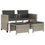 2 seater garden sofa with light gray PE rattan table and stools by , Garden sets - Ref: Foro24-368421, Price: 221,09 €, Disco...
