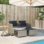 2 seater garden sofa with light gray PE rattan table and stools by , Garden sets - Ref: Foro24-368421, Price: 221,09 €, Disco...