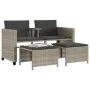 2 seater garden sofa with light gray PE rattan table and stools by , Garden sets - Ref: Foro24-368421, Price: 221,09 €, Disco...