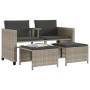 Sofá jardín 2 plazas con mesa y taburetes ratán PE gris claro de , Conjuntos de jardín - Ref: Foro24-368421, Precio: 224,85 €...