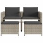 2 seater garden sofa with light gray PE rattan table and stools by , Garden sets - Ref: Foro24-368421, Price: 163,48 €, Disco...