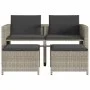 2 seater garden sofa with light gray PE rattan table and stools by , Garden sets - Ref: Foro24-368421, Price: 221,09 €, Disco...